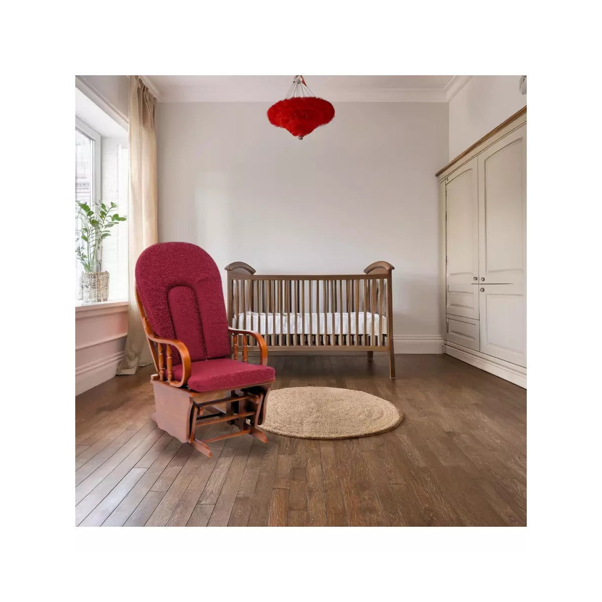 Chaise à bascule Douglas bordeaux 68x50x107h cm