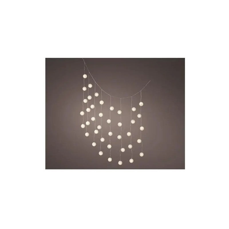 Luci LED da esterno per ombrellone e pergola 120 cm con 40 lanterne bianco caldo