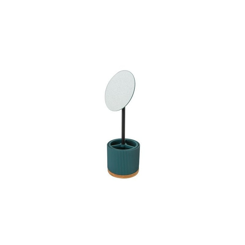 Miroir moderne avec rangement D14 cm, coloris Pétrole