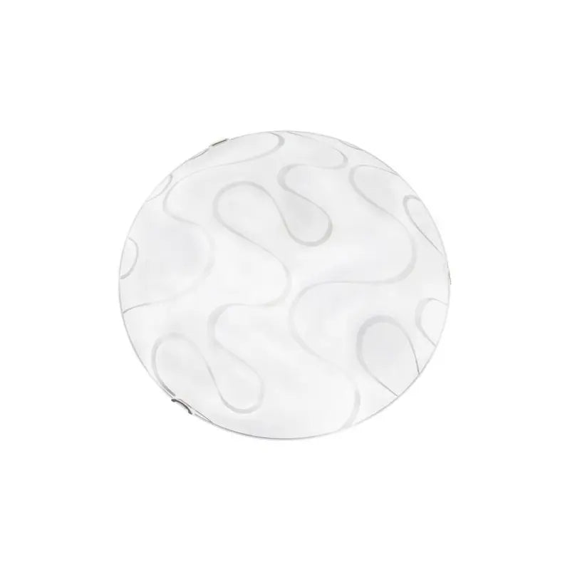 Plafoniera Ondina D.30 1xE27 ganci cromo vetro lastra bianco decorato