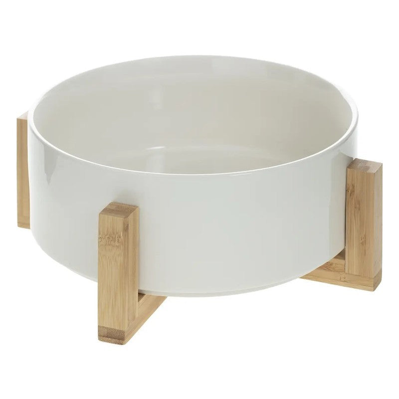 Saladier Ø 23 cm bambou et céramique blanche