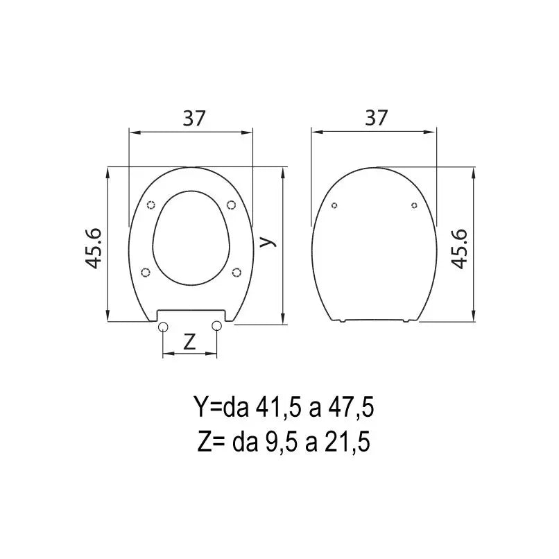 Sedile WC Shape bianco in termoindurente H050 regolabile