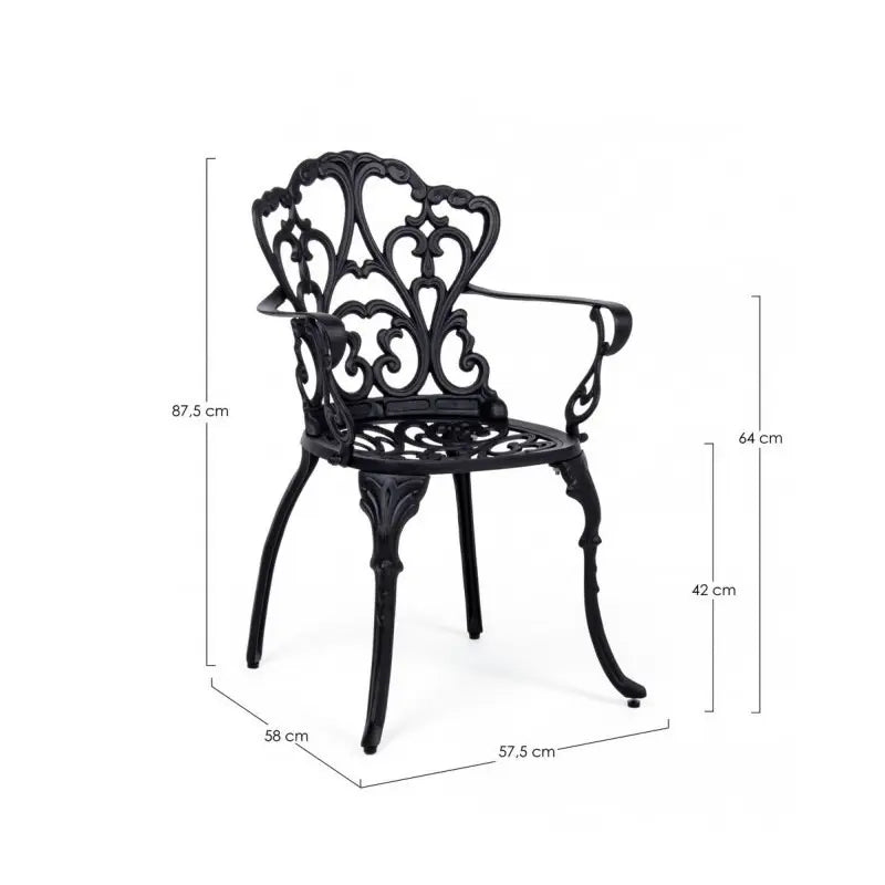 Chaise d'extérieur Victoria en aluminium anthracite cm 57,5x 58x 87,5h