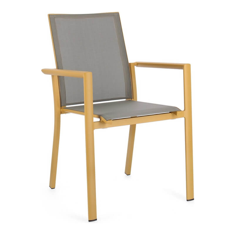 Chaise Konnor Moutarde avec Accoudoirs - Dimensions : 56,2x60x88 cm