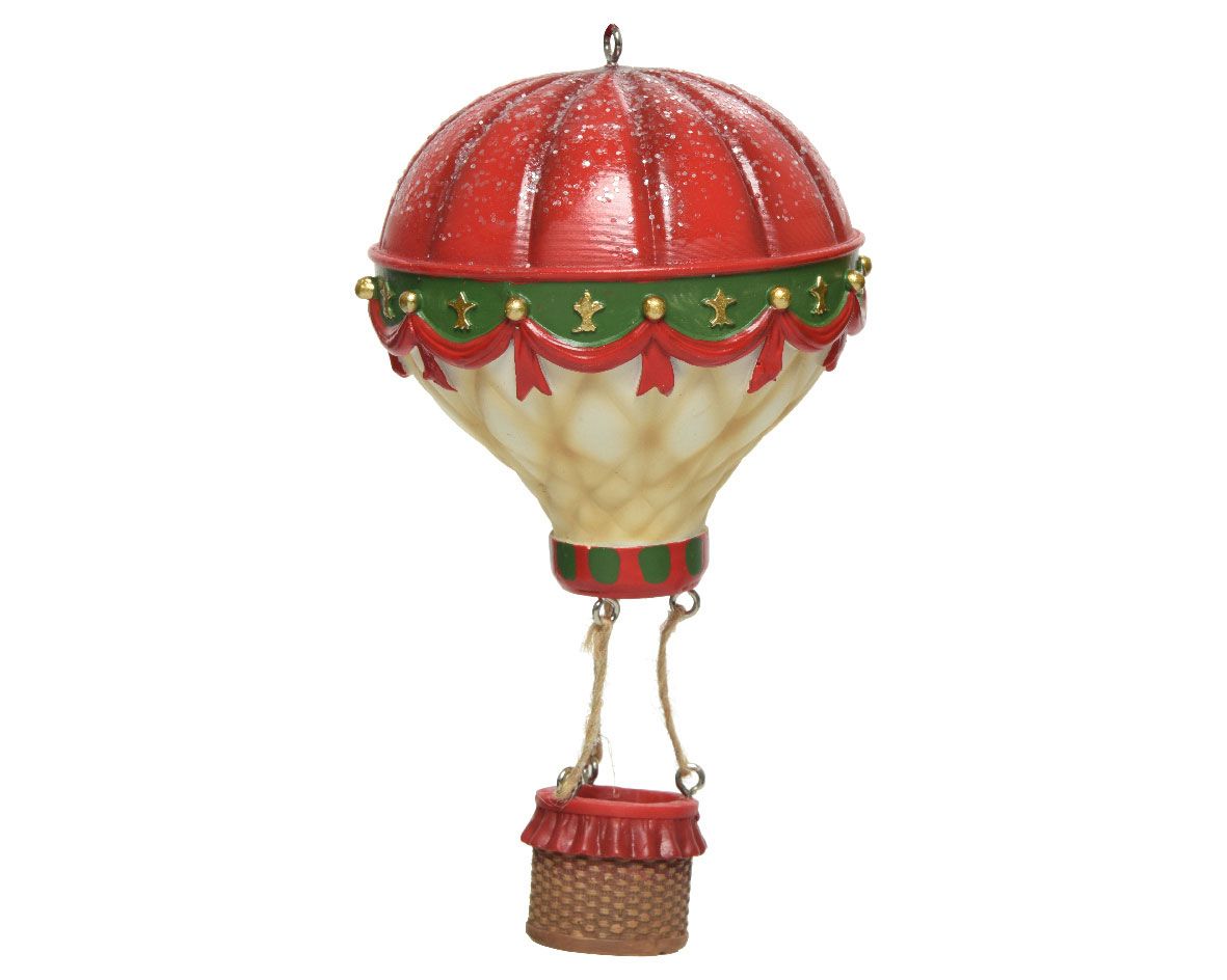 Montgolfière rouge h.80cm à paillettes
