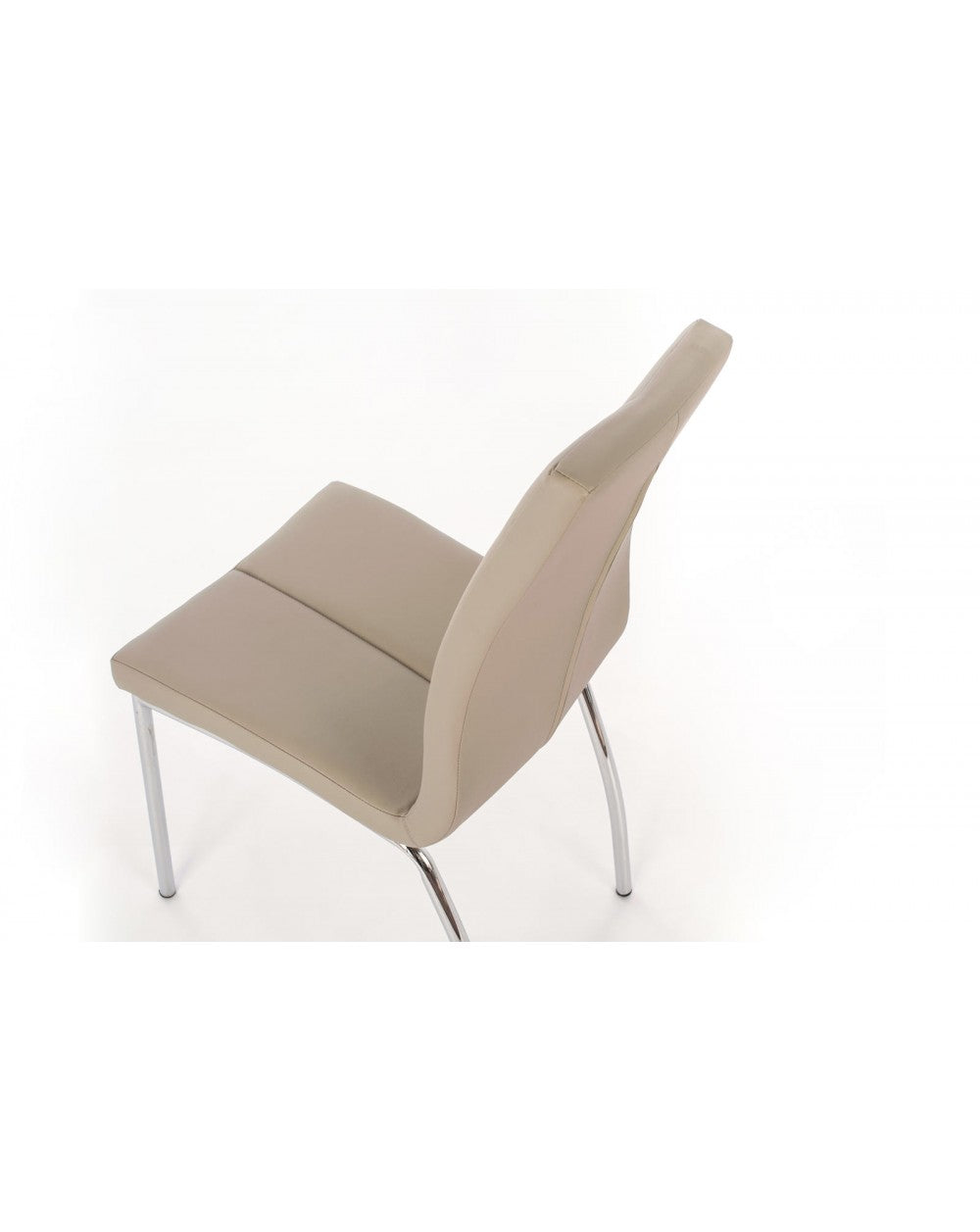 4x Sedie in similpelle grigio chiaro con gambe grigio cromo – Viva