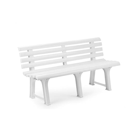 Banc Modulable en Résine Blanche - 145x49x74 cm