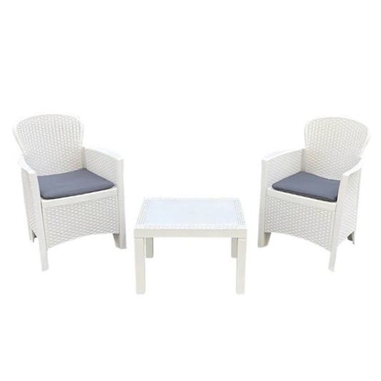 Ensemble de jardin en résine pour balcon modèle Akita blanc Keter