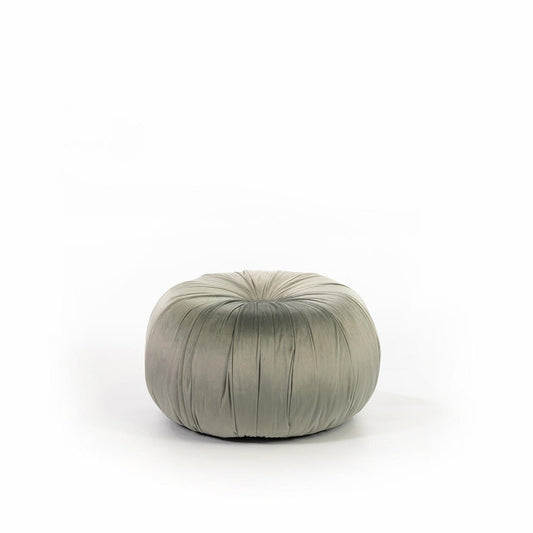 Pouf design velours métal gris 36 x 36 x 30 cm