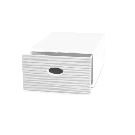 Tiroir bac de rangement polyvalent 28x40x15 H qbox wave blanc Domopak