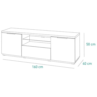 Meuble TV Mundi Avec 2 Portes et 1 Porte à Abattant