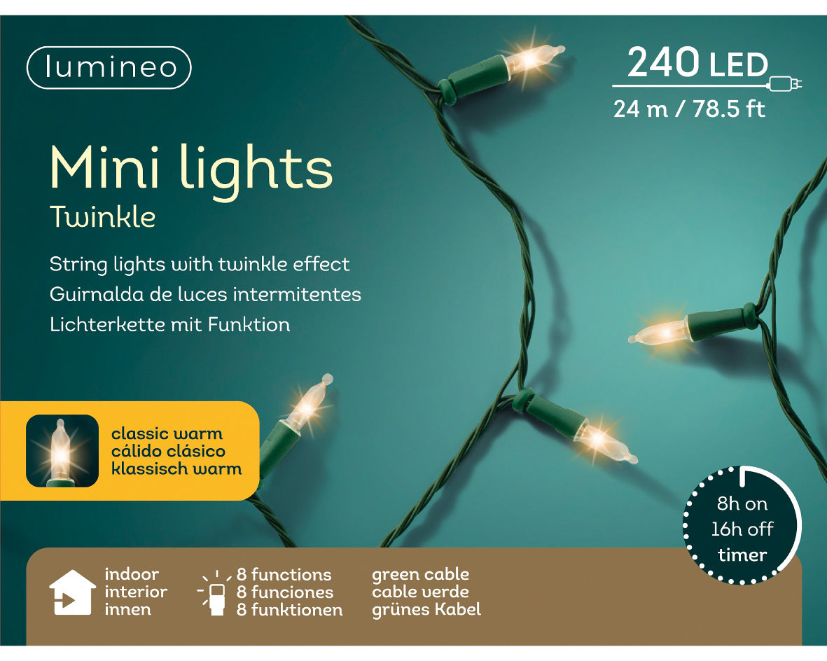 Mini lampe LED avec 8 fonctions effet scintillant pour intérieur L 2390 cm