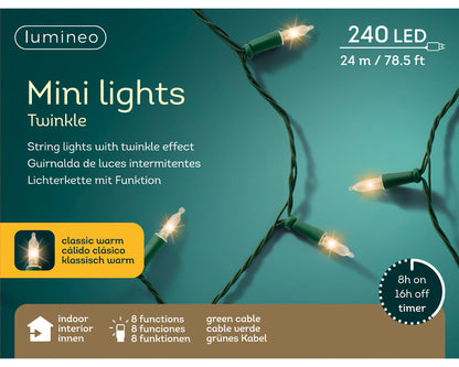 Mini lampe LED avec 8 fonctions effet scintillant pour intérieur L 2390 cm
