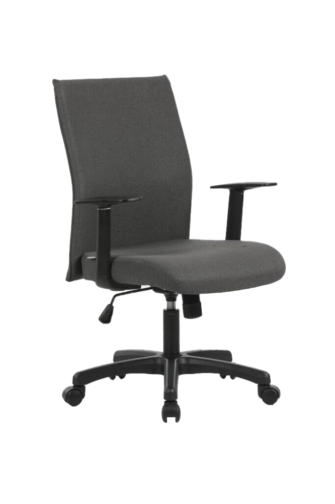 Fauteuil rembourré gris avec vérin à gaz et mécanisme d'inclinaison - Dimensions : 61x60xh103 (111) cm