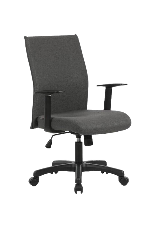 Fauteuil rembourré gris avec vérin à gaz et mécanisme d'inclinaison - Dimensions : 61x60xh103 (111) cm