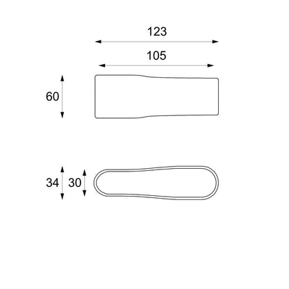 Table basse moderne en pierre grise 123 x 60 xh 34 cm