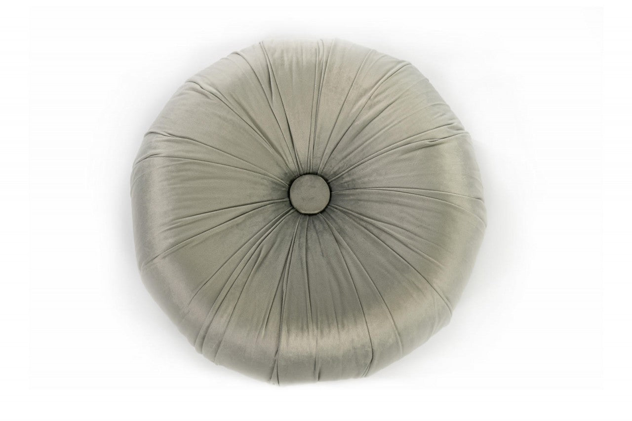 Pouf design velours métal gris 36 x 36 x 30 cm