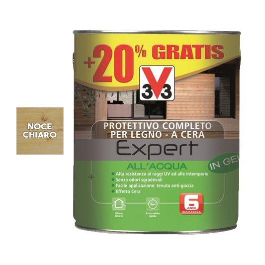 Expert V33 Gel d'eau protecteur pour bois 3Lt noyer clair
