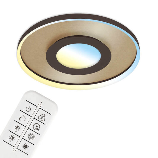 Plafonnier LED CCT, Ø 49,5 cm, 25 W, 3000 LM, marron doré