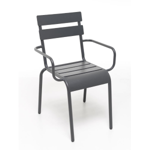 Fauteuil empilable en fer enduit de poudre anthracite