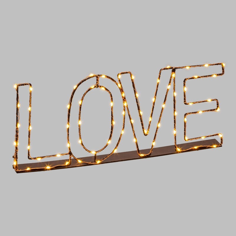 LOVE Cuivre Marron Micro LED 36cm Blanc chaud