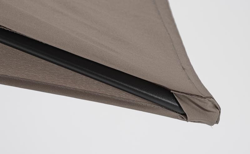 Parapluie Mezzaluna 2.7 Gris Tourterelle - Structure en Acier Enduit de Poudre, Auvent en Polyester 160g/m2