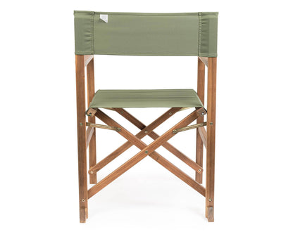 Chaise de réalisateur Noemi Vert Mousse en Bois d'Acacia, Acier et Polyester 52x59x83h cm