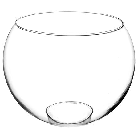 Vase sphérique en verre transparent 30 x 23,5 cm