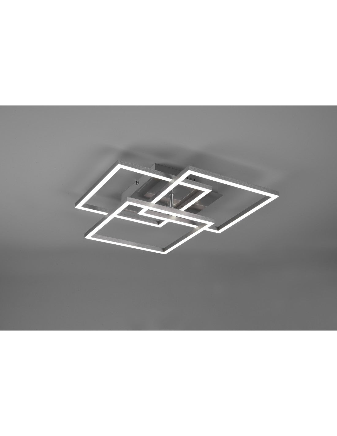 Plafonnier 3 Carrés Réglables Variateur LED Mobile Nickel Trio Lighting