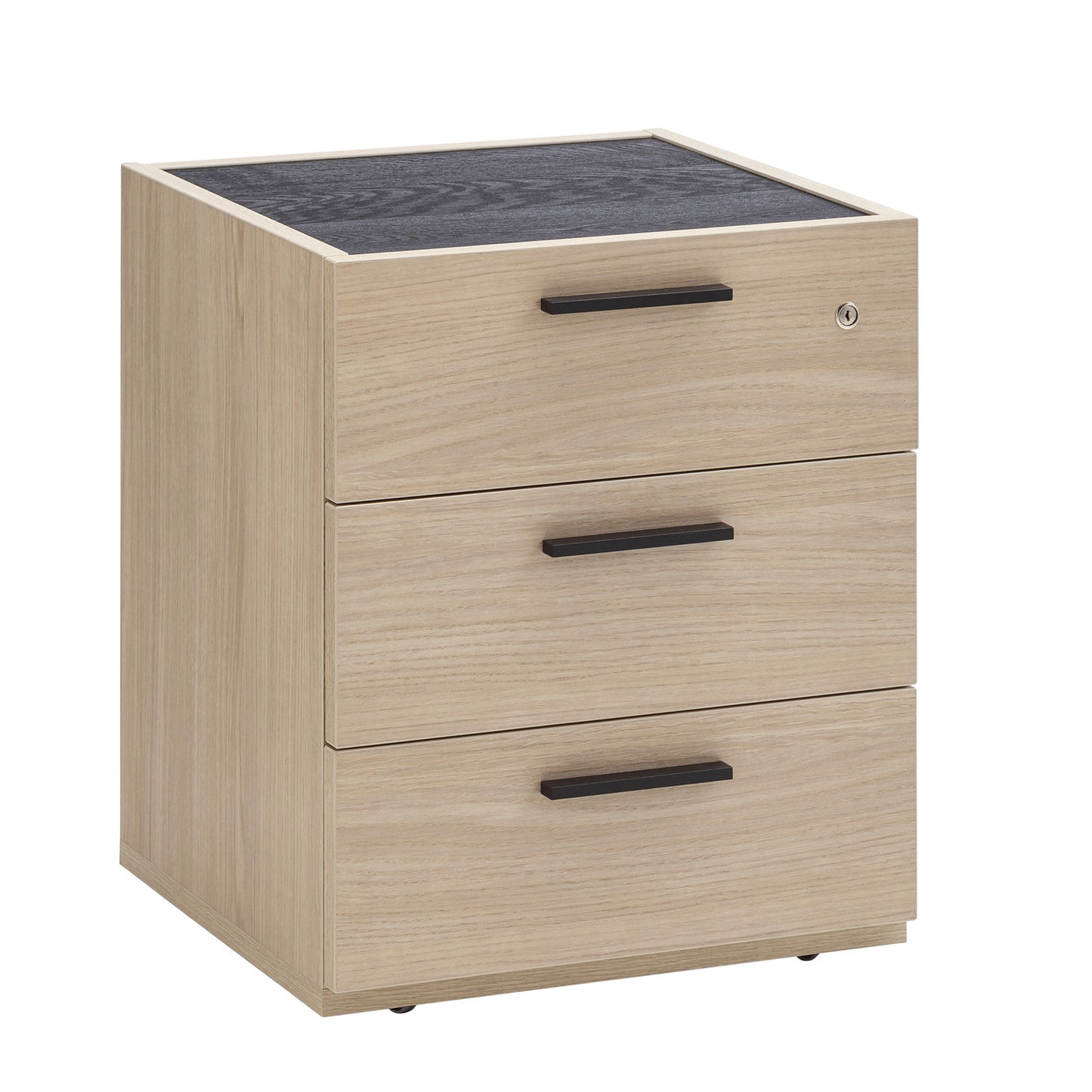 Commode basse avec 3 tiroirs et roulettes H61xL50xP47