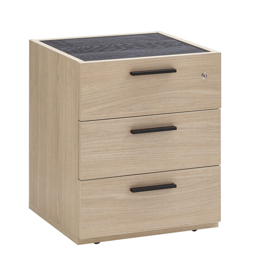 Commode basse avec 3 tiroirs et roulettes H61xL50xP47
