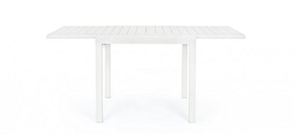 Table en aluminium enduit de poudre 83-166x80 blanc Yk11