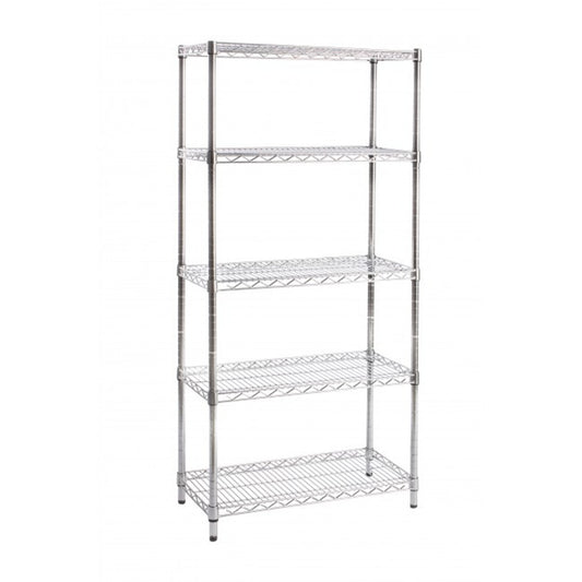 Biblioteca 75x35x160 cm in acciaio cromato