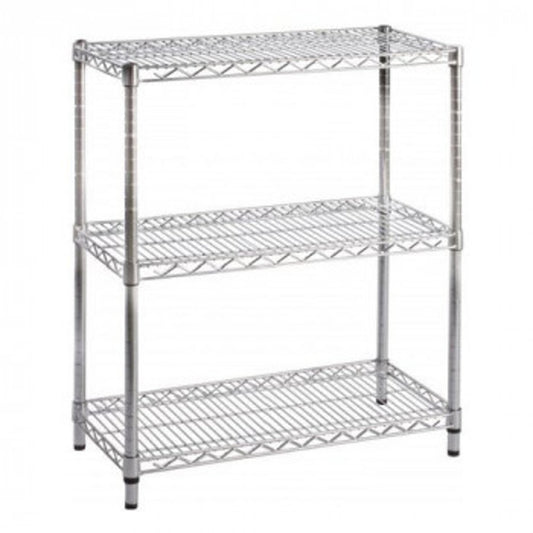 Libreria 3 ripiani cromo in acciaio