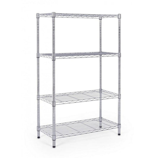 Libreria 4 ripiani cromo in acciaio