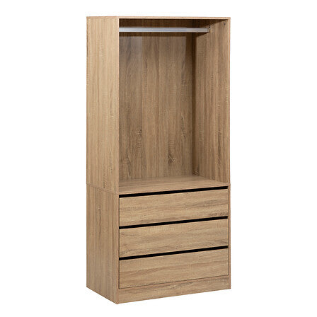 Armoire avec portemanteau et 3 tiroirs 80x48x180 cm