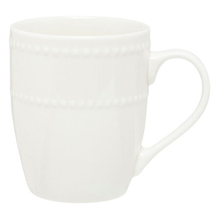 Mug perles 35 cl porcelaine blanche 11,5x8,8x10,5 cm