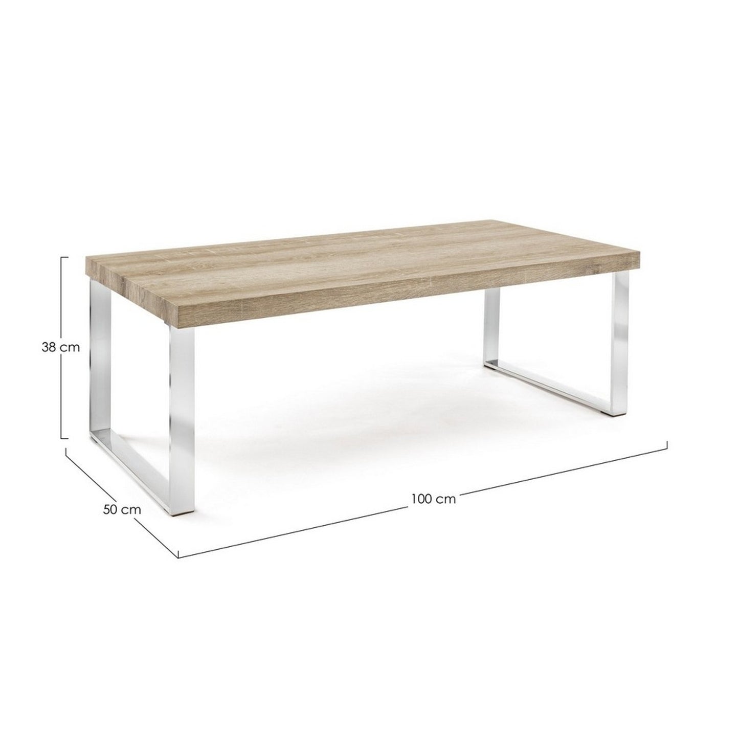 Tavolino rettangolare 100x50 cm in legno