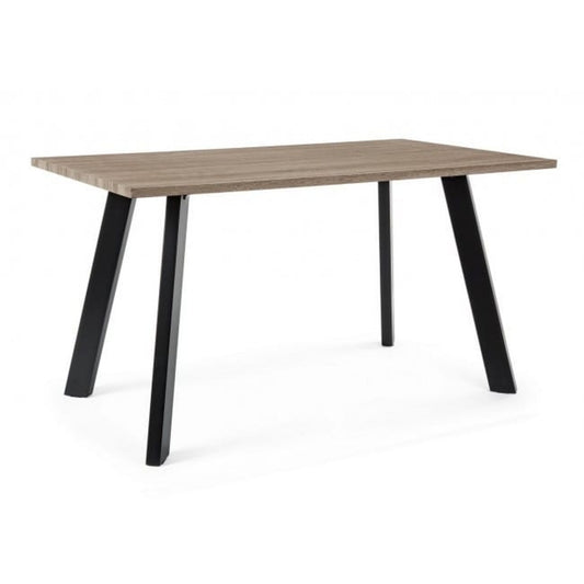 Tavolo scuro 140x80 cm in MDF e acciaio