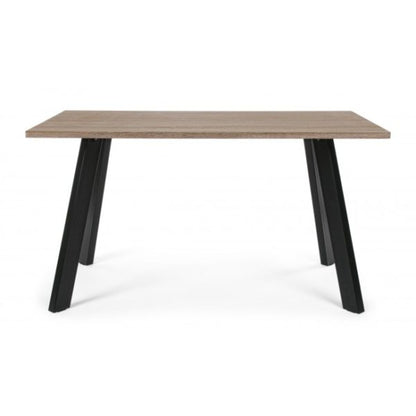 Tavolo scuro 140x80 cm in MDF e acciaio