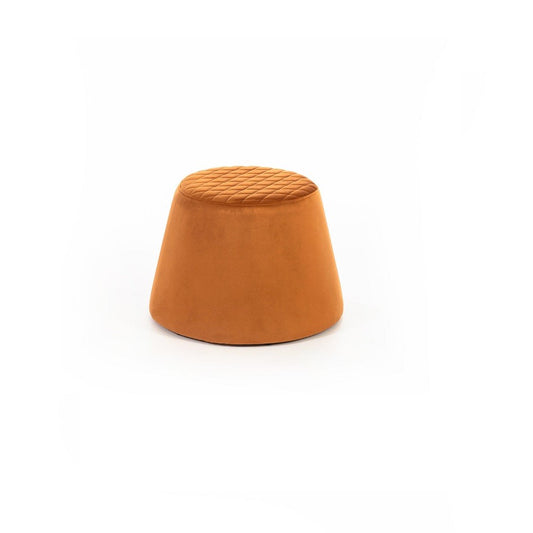 Pouf en velours métal orange 46,5 x 46,5 xh 33 cm