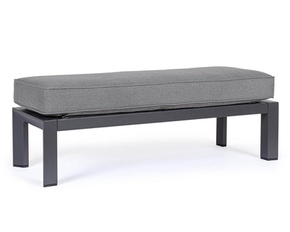 Banc simple avec conteneur Pavlina Anthracite en aluminium, acier et polyester