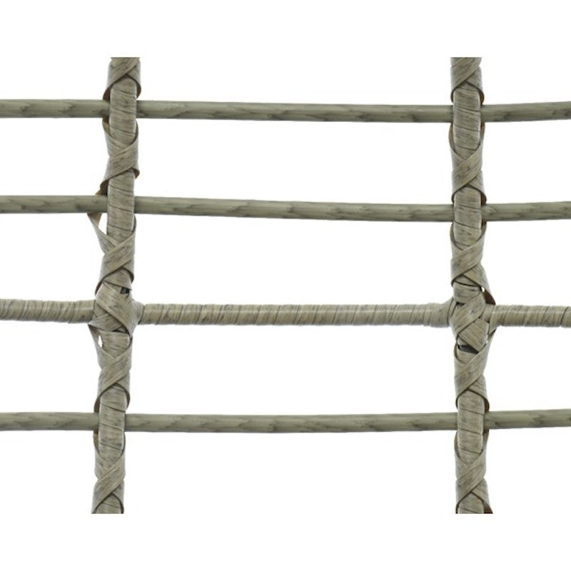 Salon gris 3 pièces Evora - Fauteuils et table basse en osier avec pieds réglables