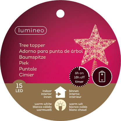 Étoile stable pour sapin de Noël Micro LED BO L 6 x P 25 x H 27 cm
