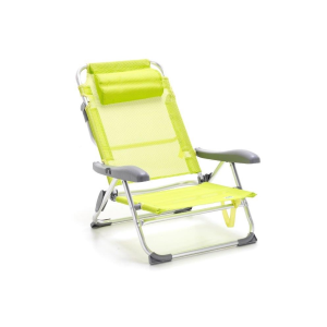 Plage Relax Pliable en Textilène Citron - Dimensions : 104x60xH71 cm