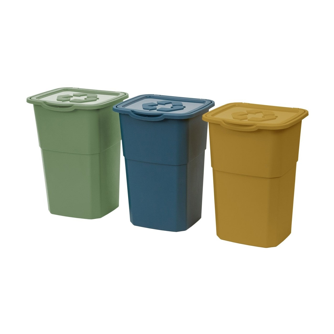 Lot de 3 poubelles Eco 3 Master pour collecte sélective des déchets 32x25x38 cm