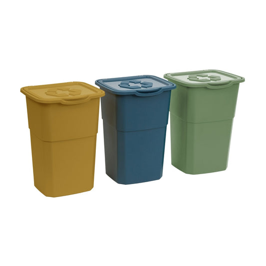 Lot de 3 poubelles Eco 3 Master pour collecte sélective des déchets 32x25x38 cm