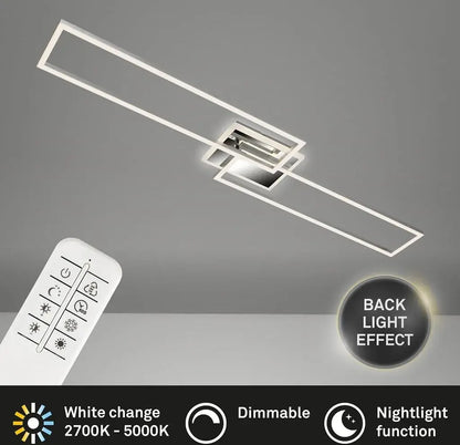 Plafonnier LED dimmable avec télécommande 40W métal argenté