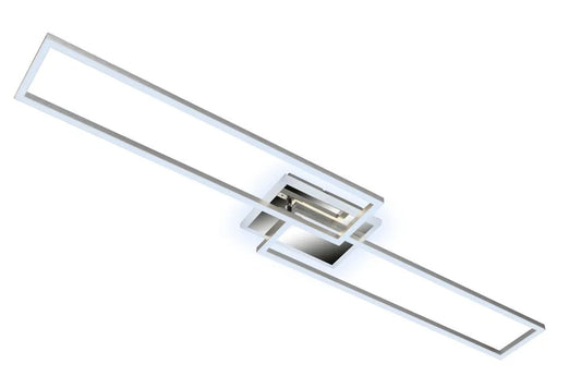 Plafonnier LED dimmable avec télécommande 40W métal argenté
