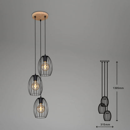 Suspension vintage Waktu 3xE27